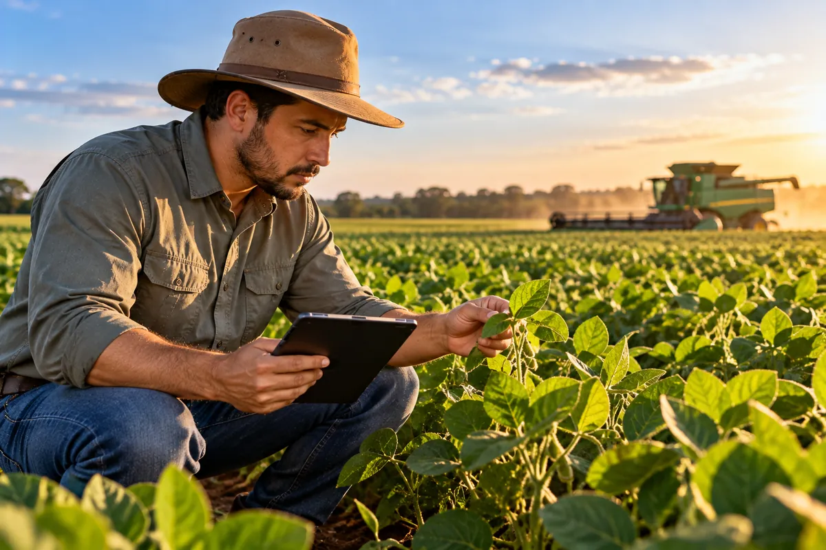 Profissional técnico em Agricultura trabalhando