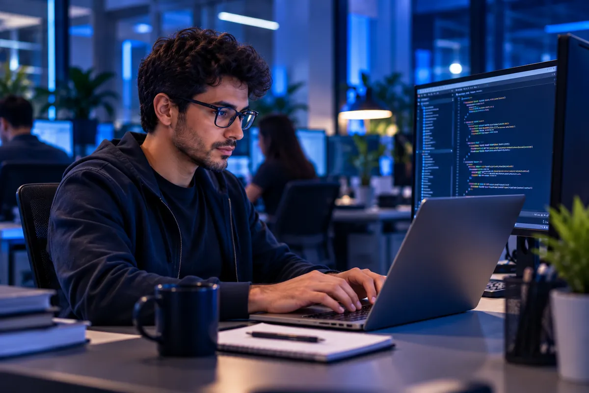 Profissional técnico em Desenvolvimento de Sistemas trabalhando