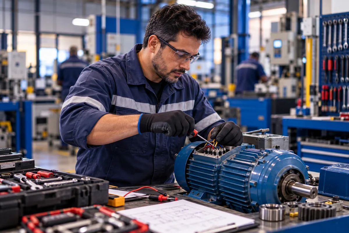 Profissional técnico em Eletromecânica trabalhando