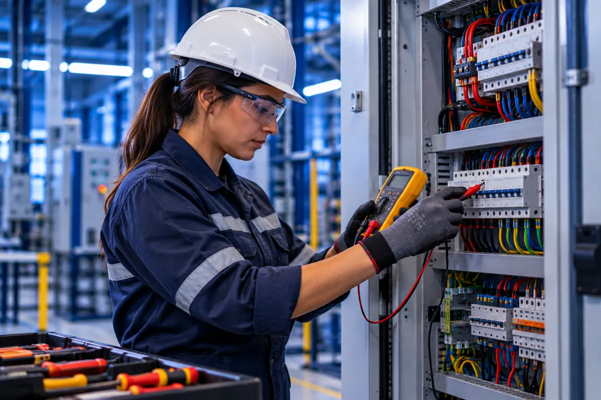 Profissional técnico em Eletrotécnica trabalhando