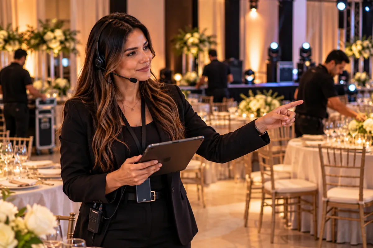 Profissional técnico em Eventos trabalhando
