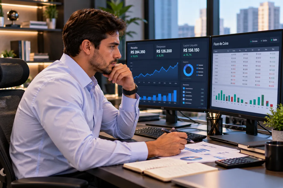Profissional técnico em Finanças trabalhando