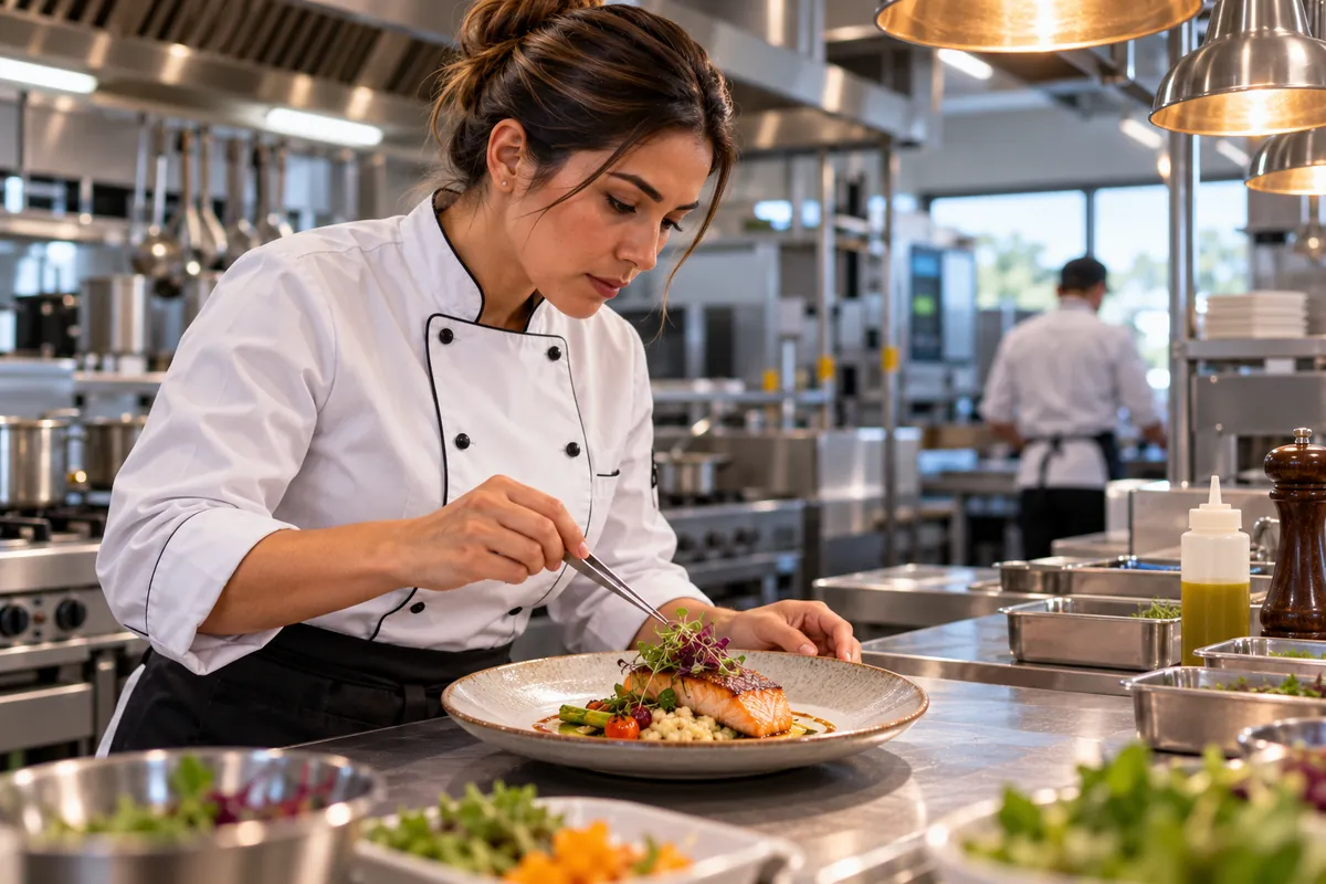 Profissional técnico em Gastronomia trabalhando