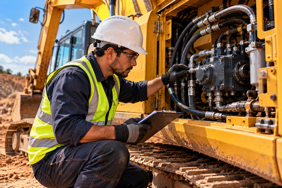 Profissional técnico em Máquinas Pesadas trabalhando