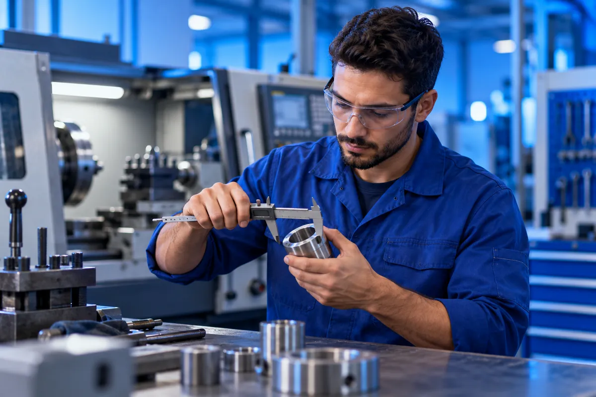 Profissional técnico em Mecânica trabalhando