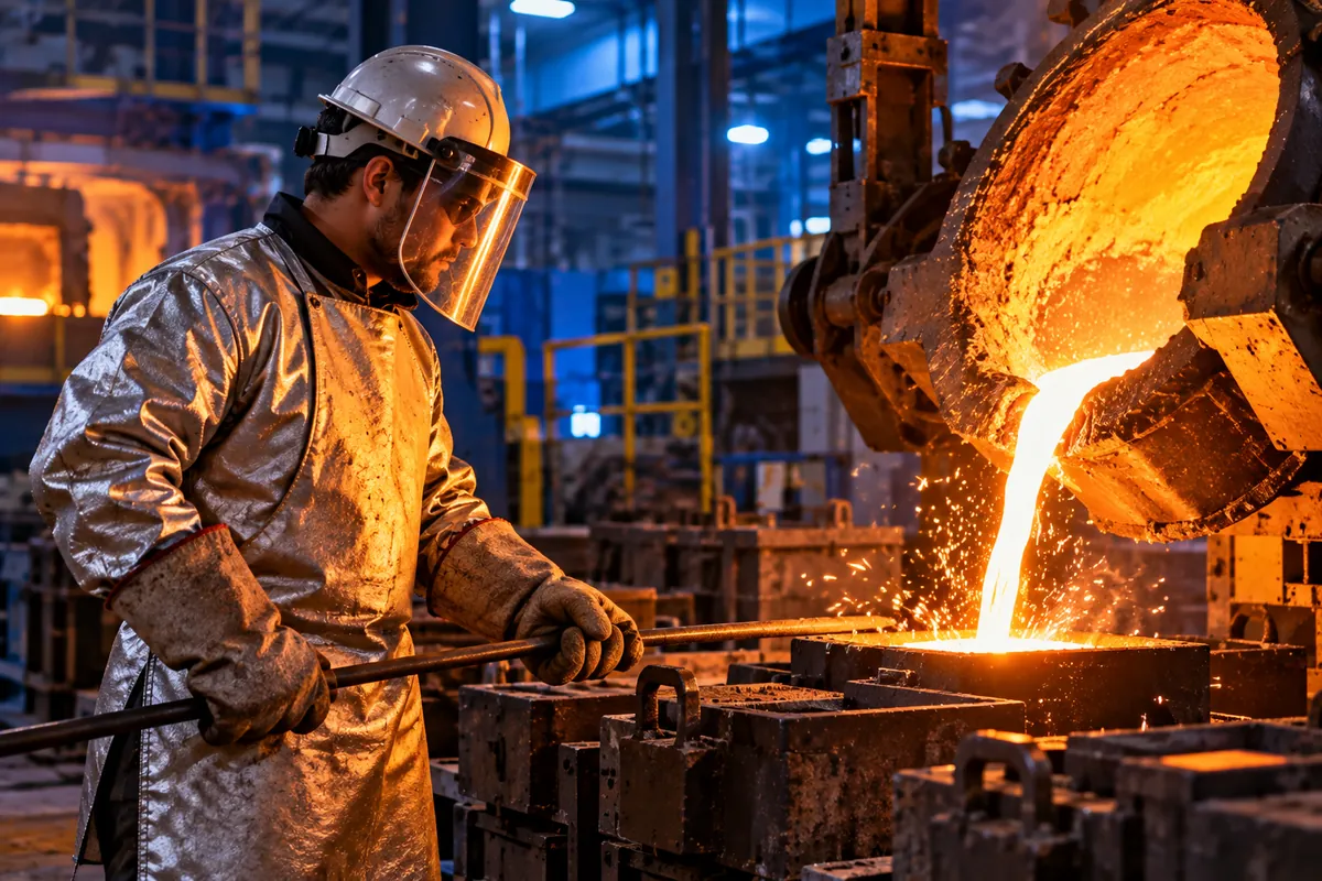 Profissional técnico em Metalurgia trabalhando