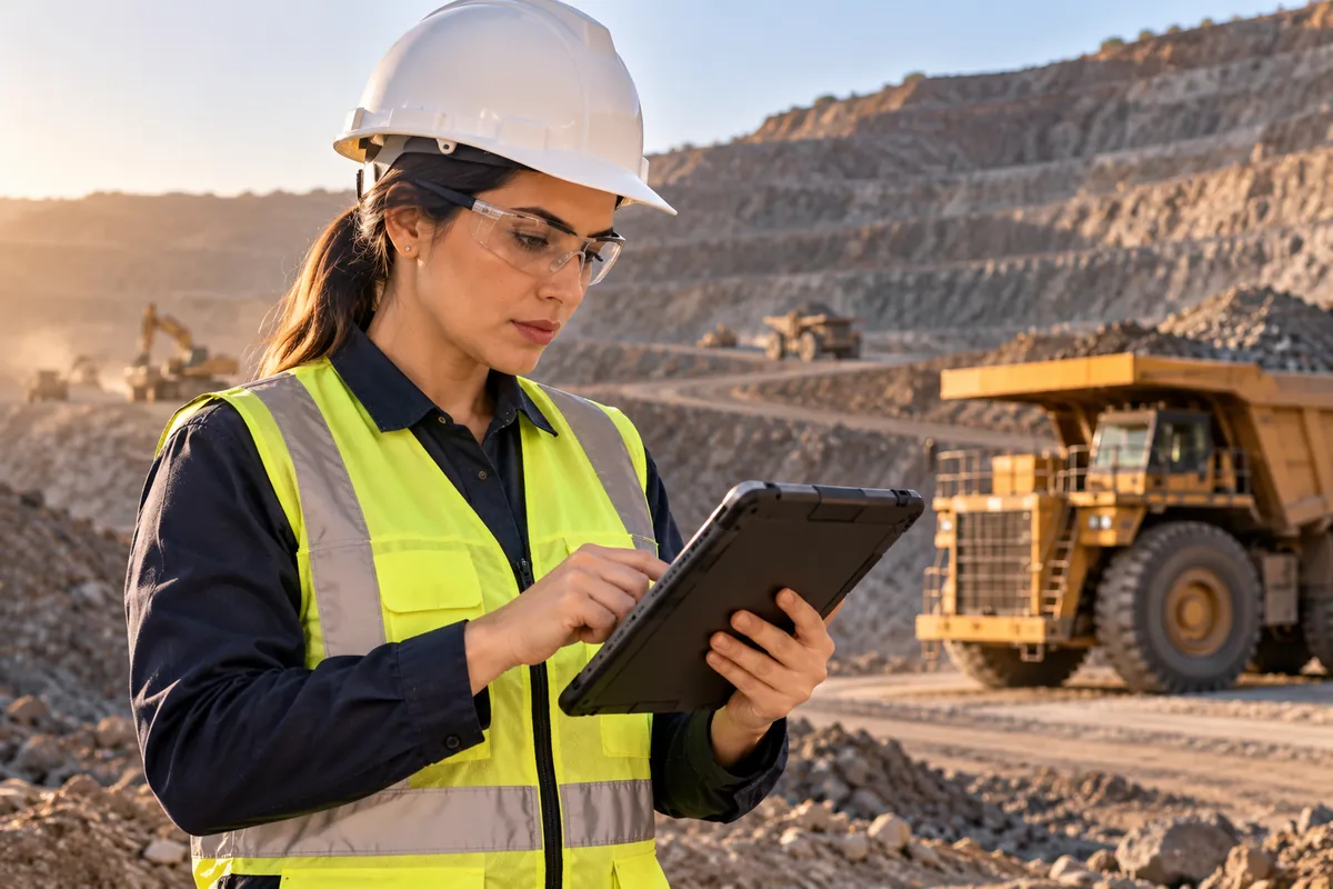 Profissional técnico em Mineração trabalhando