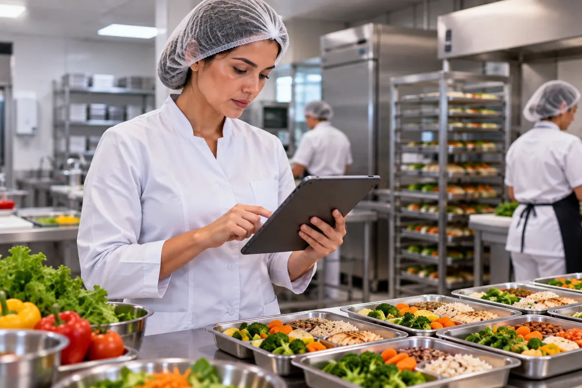 Profissional técnico em Nutrição e Dietética trabalhando