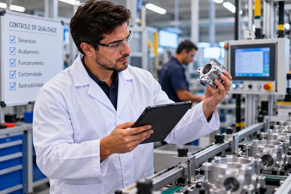 Profissional técnico em Qualidade trabalhando