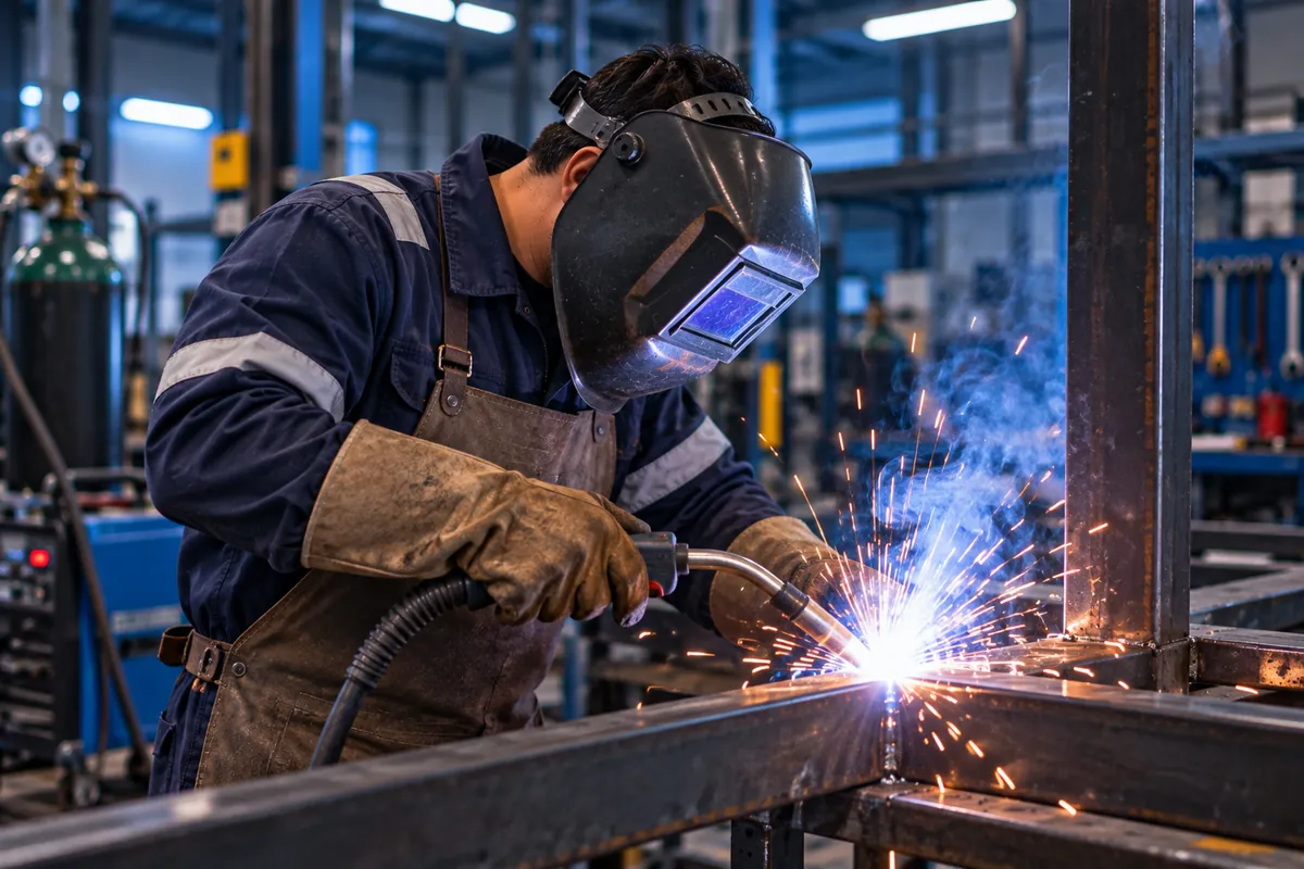 Profissional técnico em Soldagem trabalhando