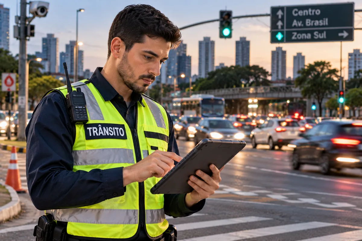 Profissional técnico em Trânsito trabalhando